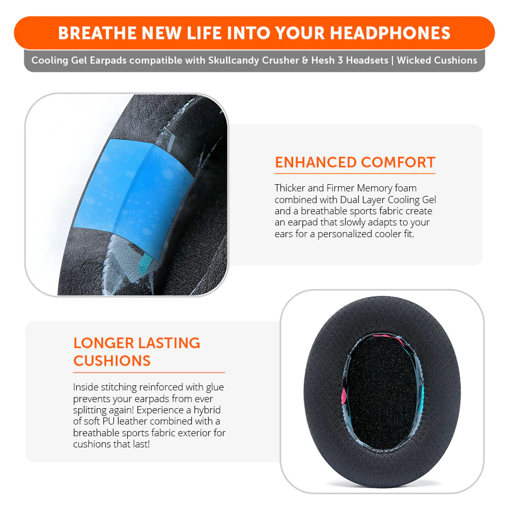 Skullcandy Hesh 3, Evo, and Crusher Replacement Earpads - WC FreeZe Crusher - Image 24