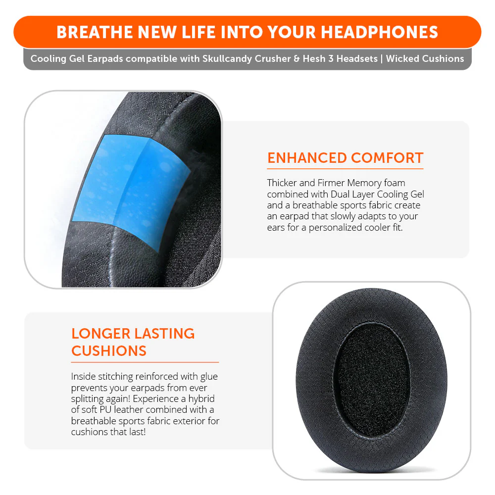 Skullcandy Hesh 3, Evo, and Crusher Replacement Earpads - WC FreeZe Crusher - Image 3