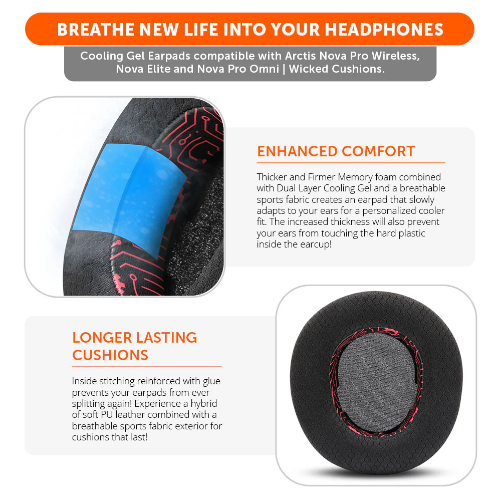 (Techne) Arctis Nova Pro Wireless & Nova Elite Earpads - WC FreeZe Cooling Gel - Image 4